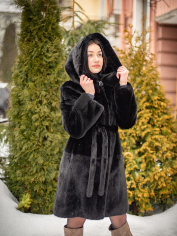 Полупальто Мэри 95 — Капюшон, Чёрный